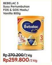 Promo Harga Bebelac 3 Susu Pertumbuhan Madu, Vanila 800 gr - Indomaret