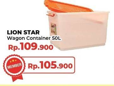 Promo Harga Lion Star Wagon Container 50L 50000 ml - Yogya