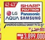 Promo Harga Sharp/Polytron/Panasonic/Samsung/LG/Aqua Android/Google/Smart TV 42-43 Inci  - Hypermart