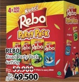 Promo Harga REBO Kuaci Bunga Matahari Party Pack per 4 pouch 150 gr - Lotte Grosir