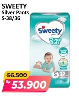 Promo Harga Sweety Silver Pants S38, S36 36 pcs - Alfamart