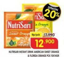 Promo Harga Nutrisari Powder Drink American Sweet Orange, Florida Orange per 10 sachet 14 gr - Superindo