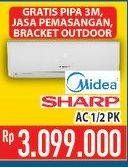 Promo Harga SHARP/MIDEA AC 1/2 PK  - Hypermart