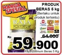 Promo Harga Raja Platinum Beras Slyp Super 5 kg - Giant