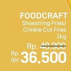 Promo Harga Foodcraft Fries Fries Crinkle Cut, Shoestring 1000 gr - LotteMart