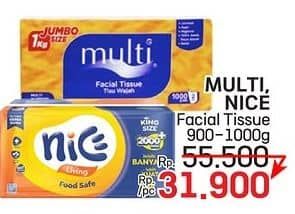 Promo Harga Multi, Nice Facial Tissue 1000g  - LotteMart