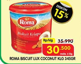 Promo Harga Roma Biskuit Kelapa 345 gr - Superindo