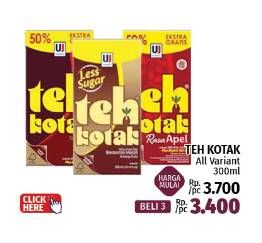 Promo Harga Ultra Teh Kotak All Variants 300 ml - LotteMart