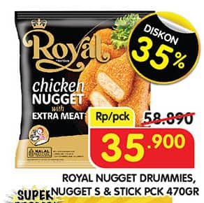 Promo Harga Belfoods Royal Nugget Chicken Nugget Drummies, Chicken Nugget S, Chicken Nugget Stick 500 gr - Superindo