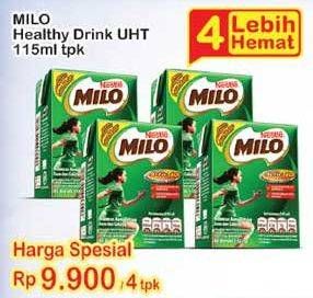 Promo Harga MILO Susu UHT per 4 pcs 115 ml - Indomaret