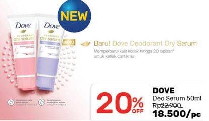 Promo Harga DOVE Deodorant Dry Serum 50 ml - Guardian