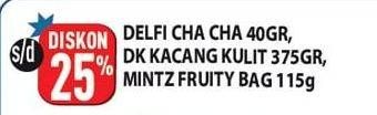 Promo Harga Delfi Cha Cha/Dua Kelinci Kacang/Mintz Fruity  - Hypermart