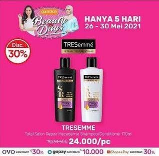 Promo Harga TRESEMME Total Salon Repair Shampoo/ Conditioner 170 mL  - Guardian