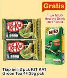 Promo Harga KIT KAT Green Tea 4 Fingers per 2 pouch 35 gr - Indomaret