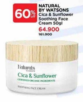 Promo Harga Naturals By Watsons Cica & Sunflower Soothing Face Cream 50 gr - Watsons
