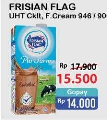 Promo Harga FRISIAN FLAG Susu UHT Purefarm Full Cream, Swiss Chocolate 900 ml - Alfamart