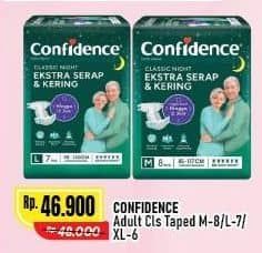 Promo Harga Confidence Adult Classic Night Ekstra Serap & Kering M8, L7, XL6 6 pcs - Alfamart