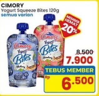 Promo Harga Cimory Yoghurt Squeeze Bites All Variants 120 gr - Indomaret