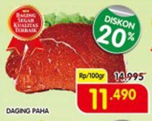 Promo Harga Daging Paha Sapi per 100 gr - Superindo