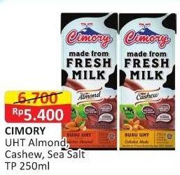 Promo Harga CIMORY Fresh Milk Almond, Cashew 250 ml - Alfamart
