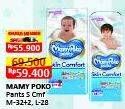 Promo Harga Mamy Poko Pants Skin Comfort L28, M32+2 28 pcs - Alfamart