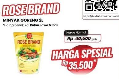 Promo Harga Rose Brand Minyak Goreng 2000 ml - Carrefour