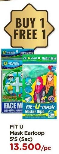 Promo Harga FIT-U-MASK Masker Earloop 5 pcs - Watsons