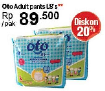 Promo Harga OTO Adult Diapers Pants L8  - Carrefour