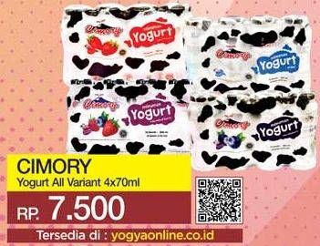 Promo Harga CIMORY Mini Yogurt Drink All Variants per 4 pcs 70 ml - Yogya