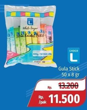 Promo Harga CHOICE L Gula Stick per 50 pcs 8 gr - Lotte Grosir