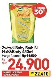 Promo Harga ZWITSAL Natural Baby Bath Hair Body 450 ml - Carrefour