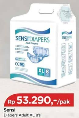 Promo Harga Sensi Diapers XL8 8 pcs - TIP TOP