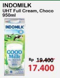 Promo Harga Indomilk Susu UHT Full Cream Plain, Chocolate Java Criollo 950 ml - Alfamart