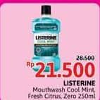 Promo Harga Listerine Mouthwash Antiseptic Cool Mint, Fresh Citrus, Zero 250 ml - Alfamidi