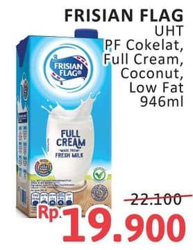 Promo Harga Frisian Flag Susu UHT Purefarm Swiss Chocolate, Coconut Delight, Full Cream, Low Fat 946 ml - Alfamidi