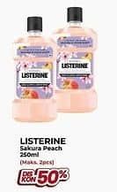 Promo Harga Listerine Mouthwash Antiseptic Sakura Peach 250 ml - Yogya