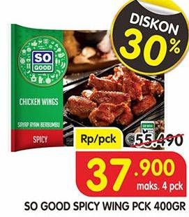 Promo Harga SO GOOD Spicy Wing 400 gr - Superindo