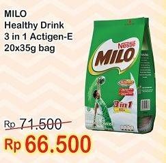 Promo Harga MILO ActigenE 3in1 per 20 sachet 35 gr - Indomaret