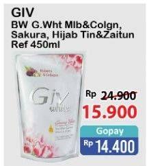 Promo Harga GIV Body Wash Mulberry Collagen, Pearl Sakura, Hijab Tin Zaitun, Mulbery Colagen 450 ml - Alfamart