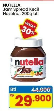 Promo Harga Nutella Jam Spread Chocolate Hazelnut 200 gr - Indomaret