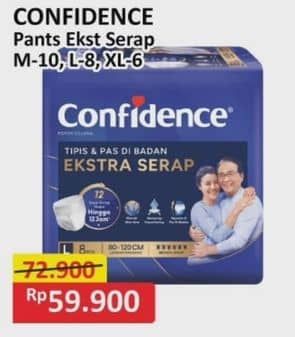 Promo Harga Confidence Adult Pants Slim & Fit Extra Absorb M10, L8, XL6 6 pcs - Alfamart