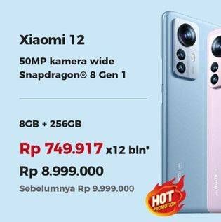 Promo Harga Xiaomi 12 8 GB + 256 GB  - Erafone