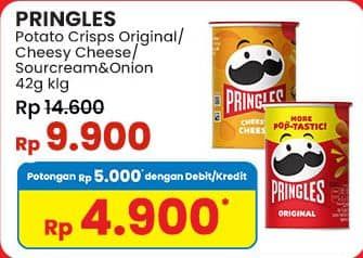 Promo Harga Pringles Potato Crisps Original, Cheesy Cheese, Sour Cream Onion 42 gr - Indomaret