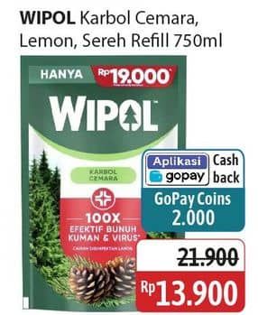 Promo Harga Wipol Karbol Wangi Cemara, Lemon, Sereh Jeruk 750 ml - Alfamidi