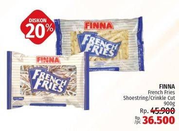 Promo Harga FINNA French Fries Crinkle Cut, Shoestring 900 gr - LotteMart