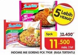 Promo Harga INDOMIE Mi Goreng per 5 pcs 80 gr - Superindo