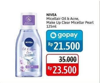 Promo Harga Nivea MicellAir Skin Breathe Micellar Water Oil Acne Care, Pearl White 125 ml - Alfamidi