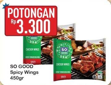 Promo Harga SO GOOD Spicy Wing 450 gr - Hypermart