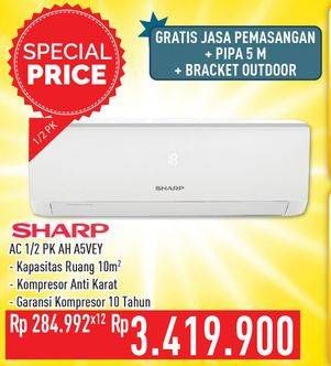 Promo Harga SHARP AH-A5VEY | AC 1/2PK  - Hypermart