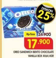 Promo Harga Oreo Biskuit Vanilla Choco Playpack per 4 bungkus 64 gr - Superindo